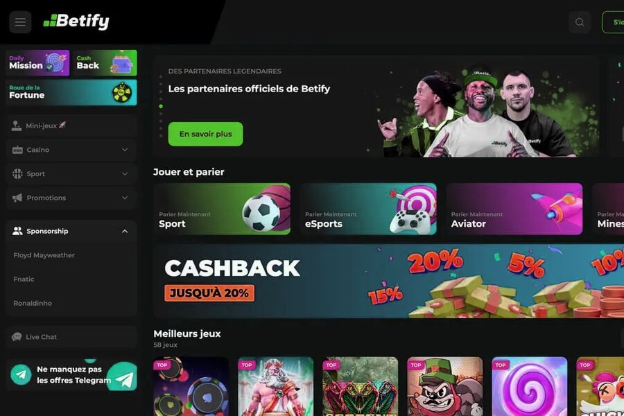Betify Casino - Inscription rapide et facile
